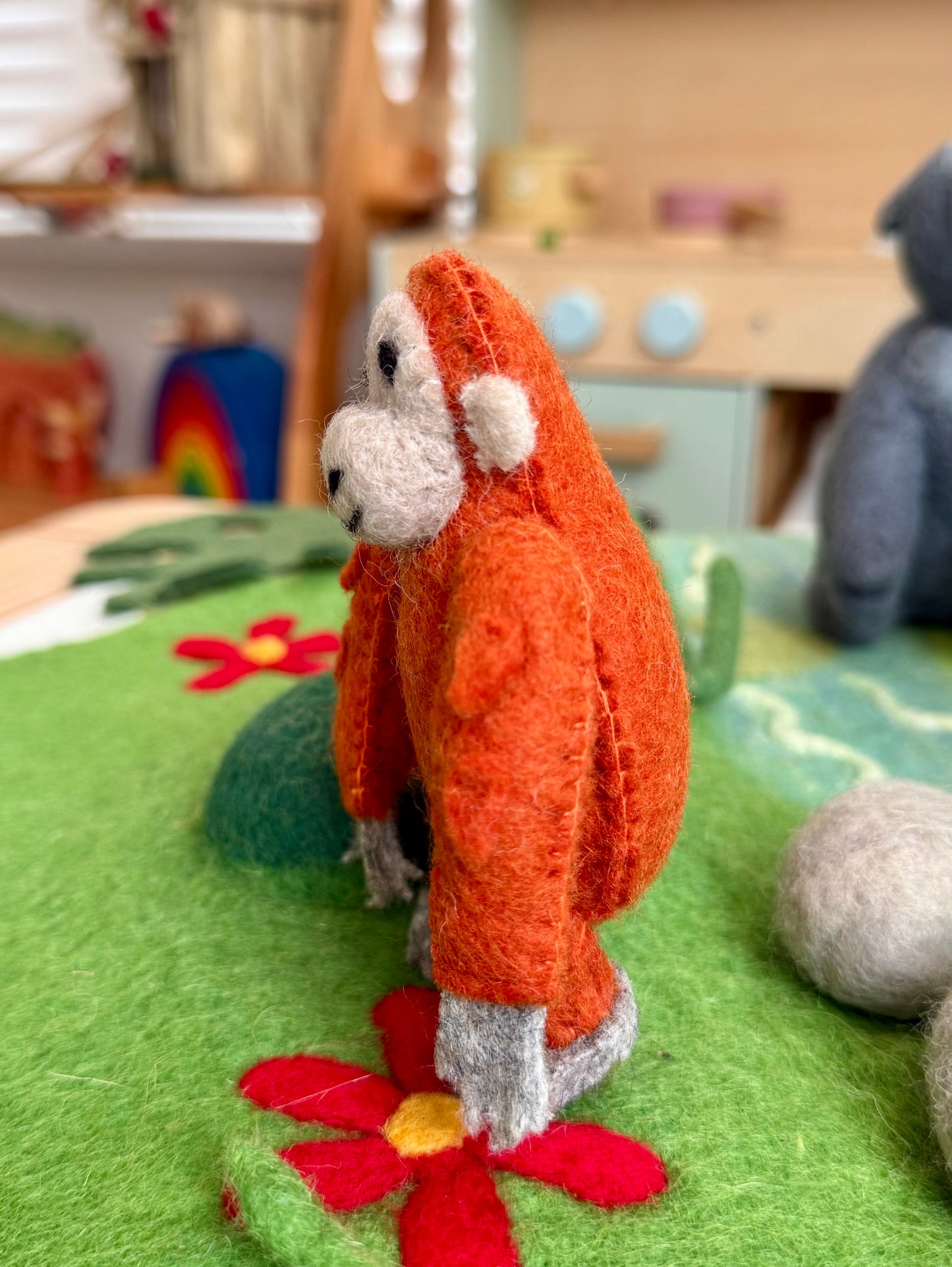 Felt orangutang jungle animal