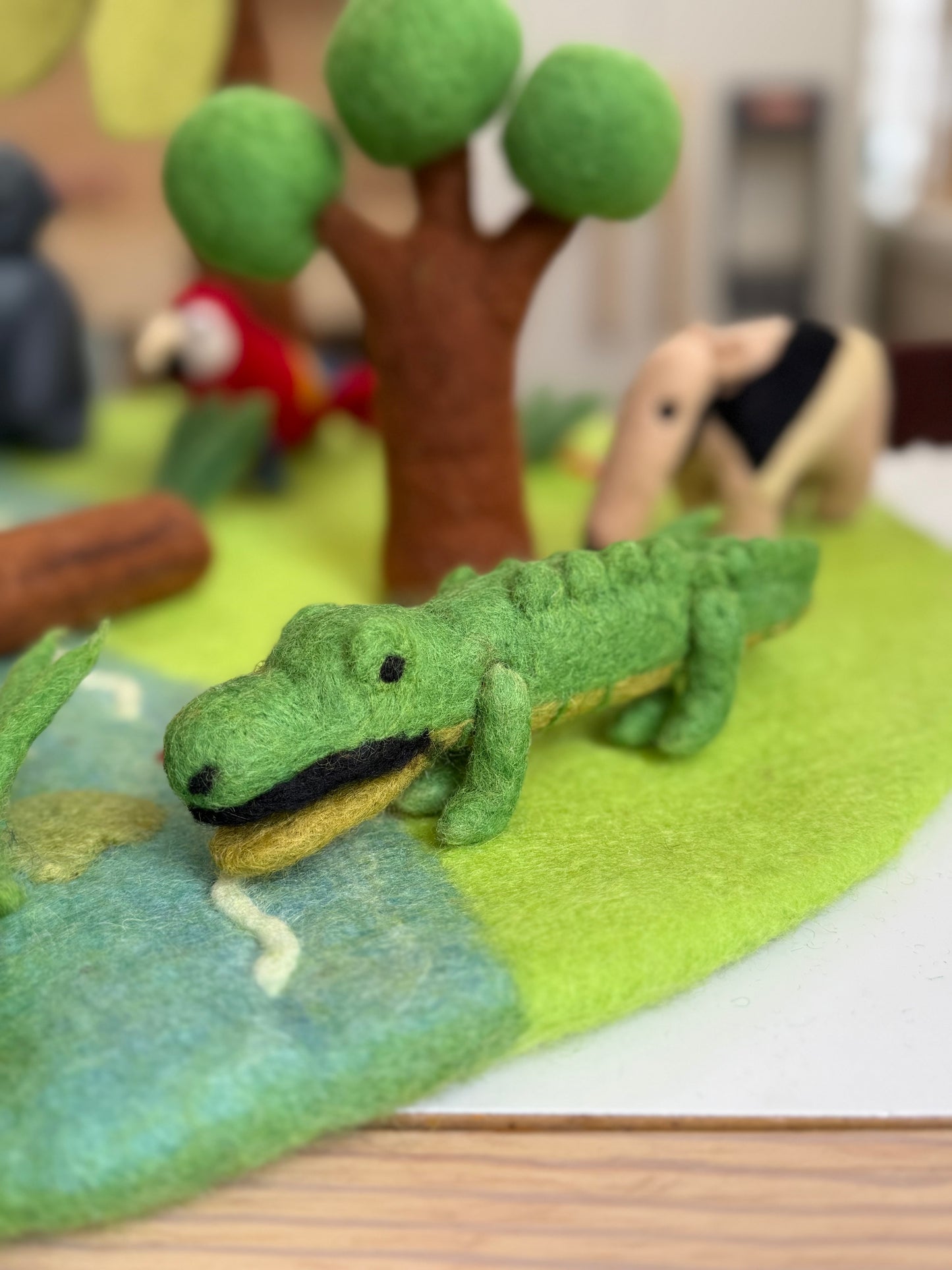 Felt crocodile jungle animal