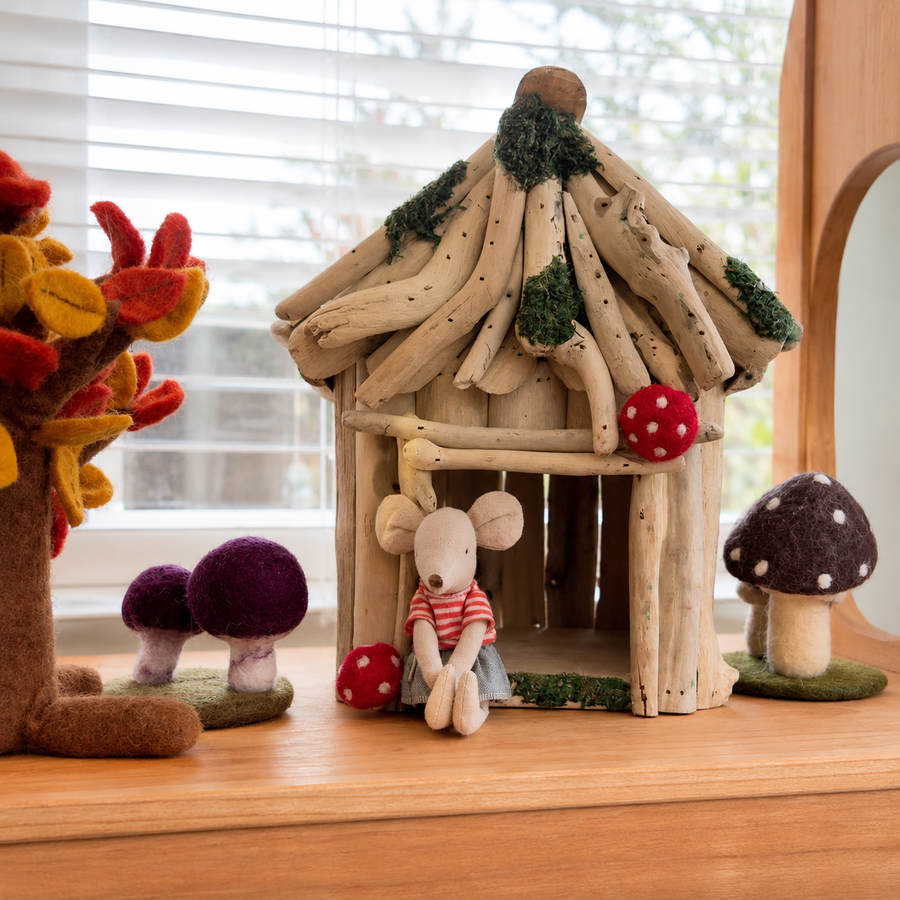 Felt Amethyst Deceiver Mushroom Pair