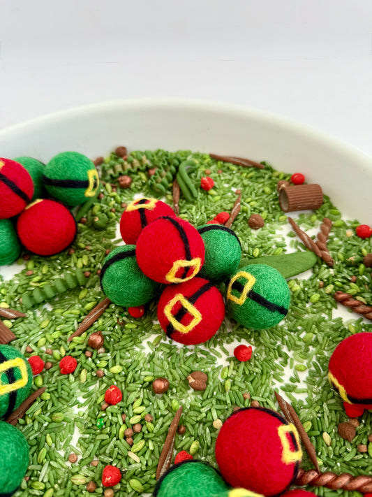 Felt Santa and Elf balls