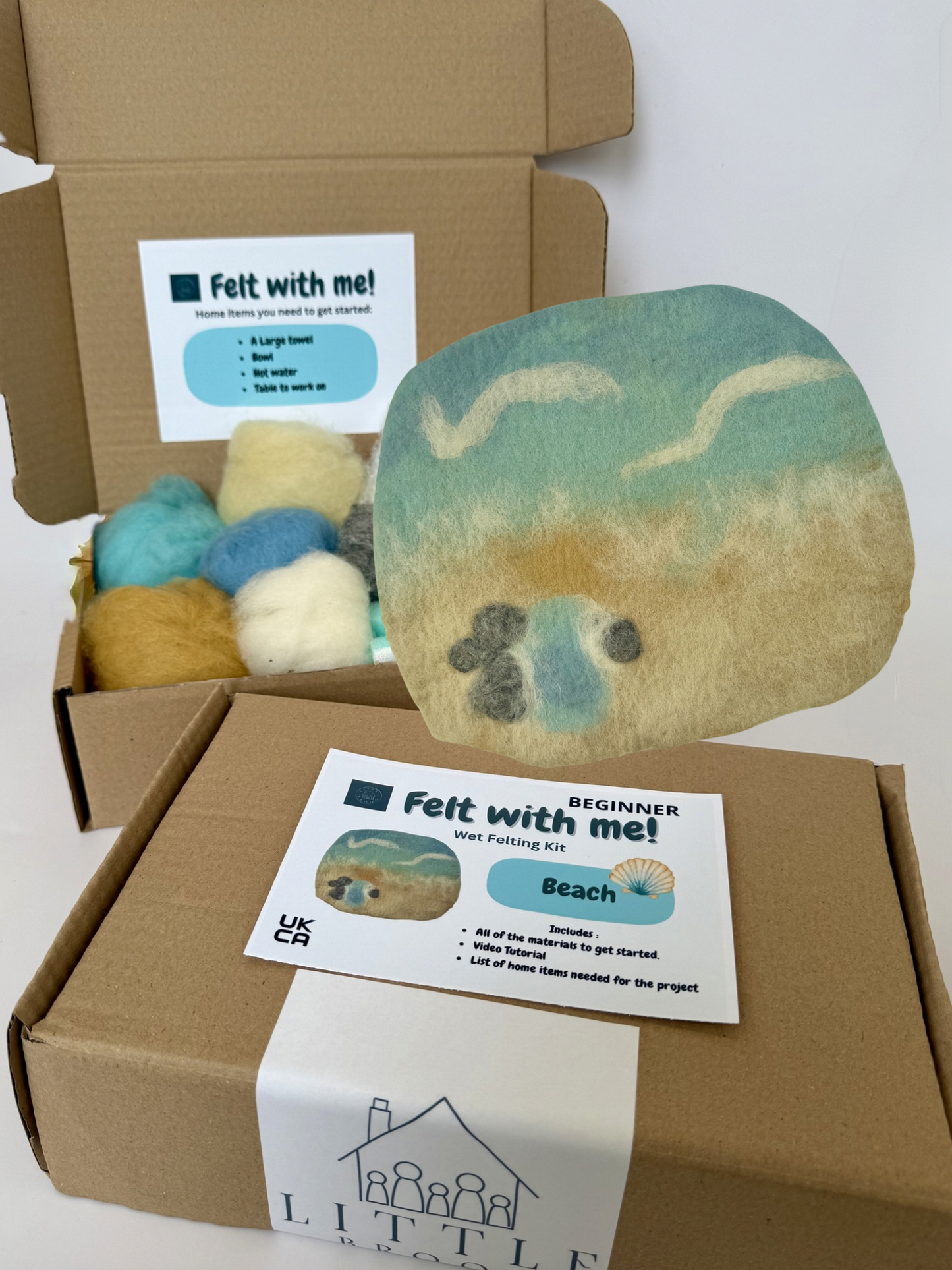 Wet felting kit - make a Beach play mat