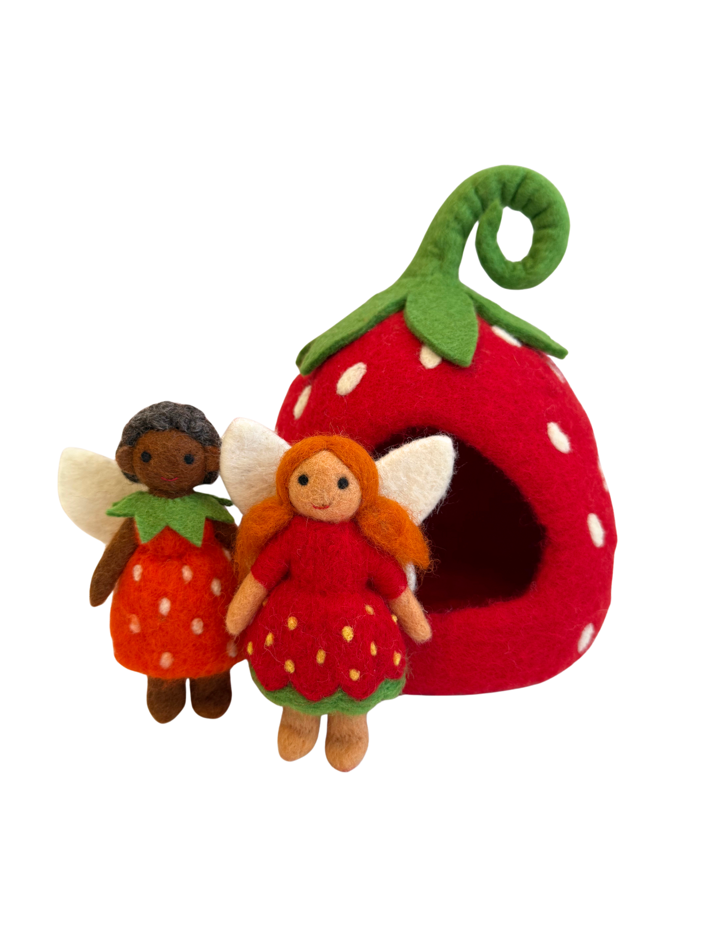 Felt strawberry house and Fairy's