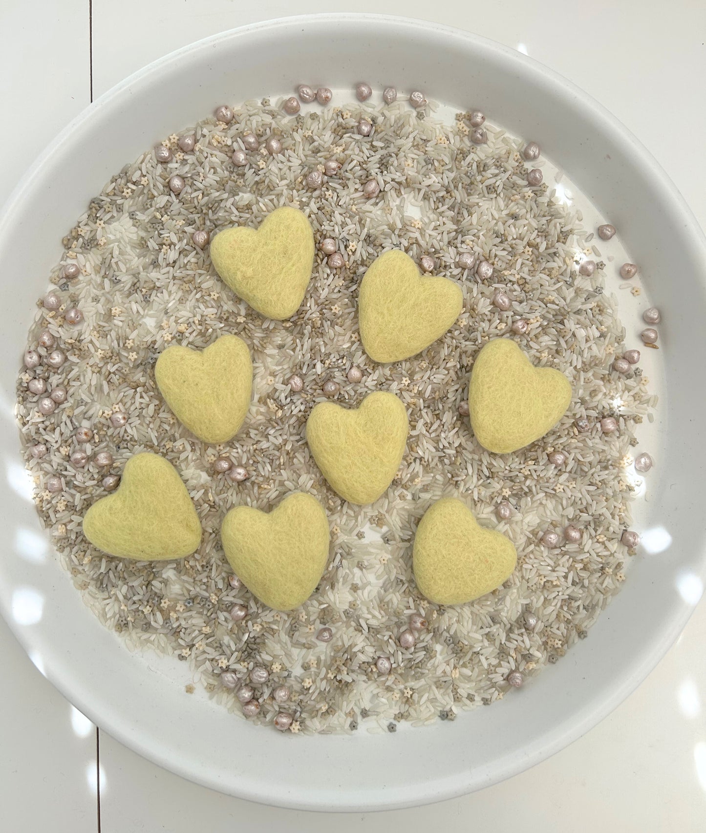 Felt heart loose parts
