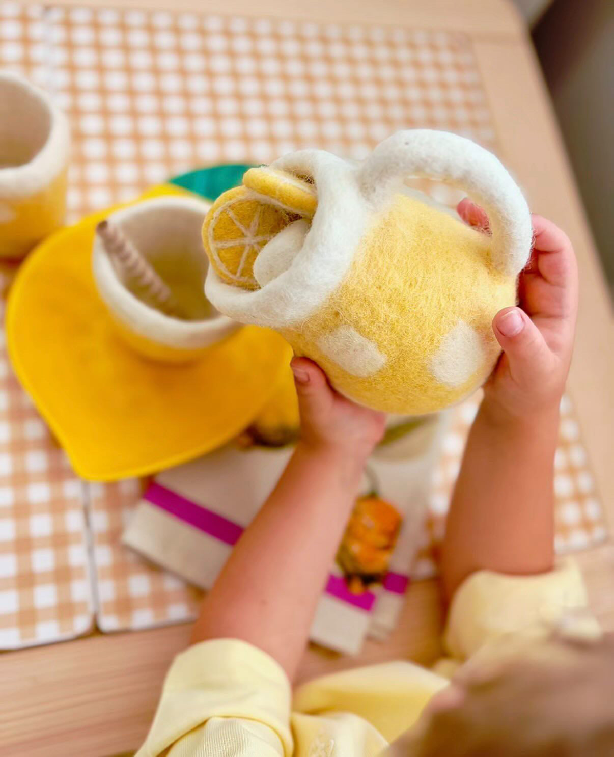 Felt Lemonade jug and cup set