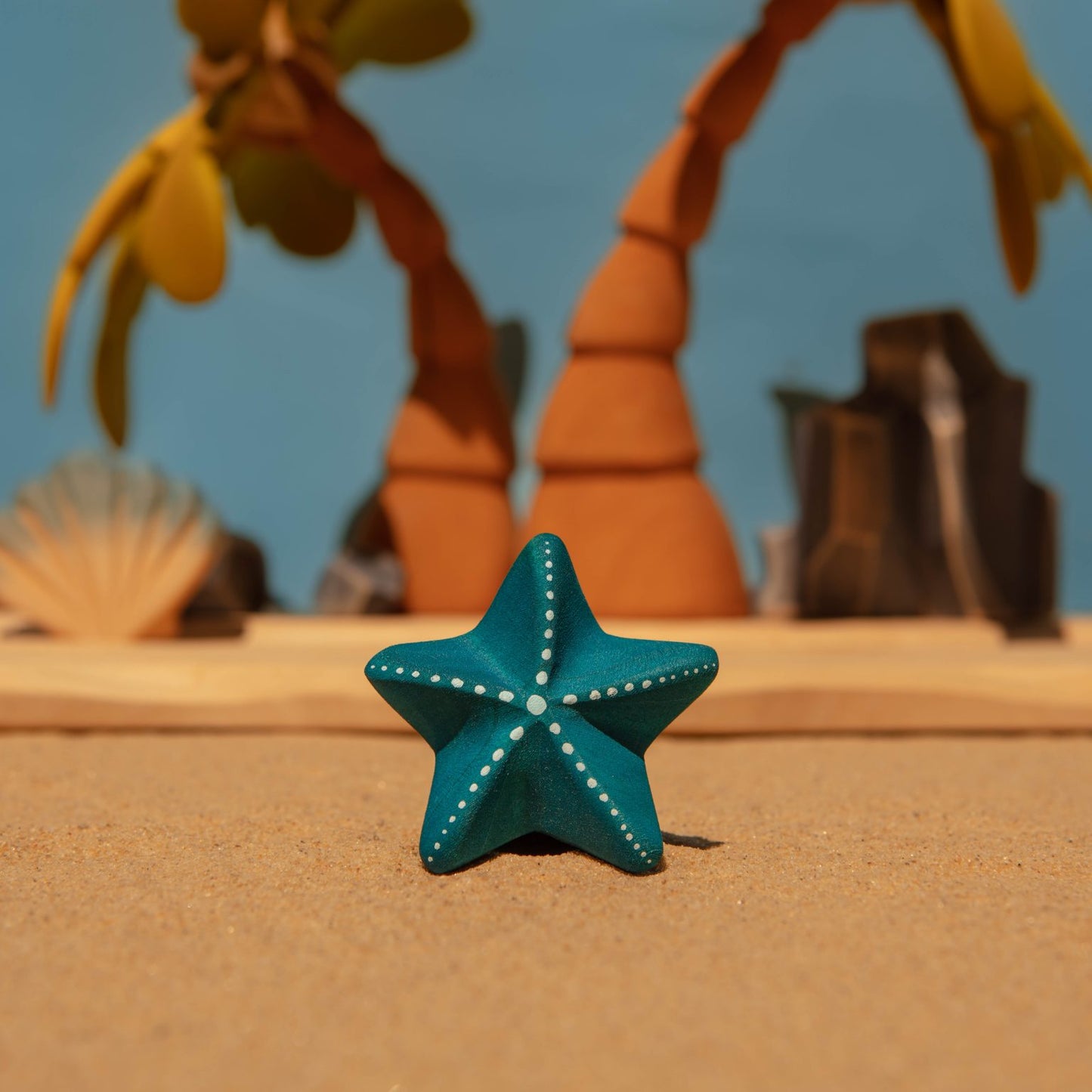 Wooden blue starfish