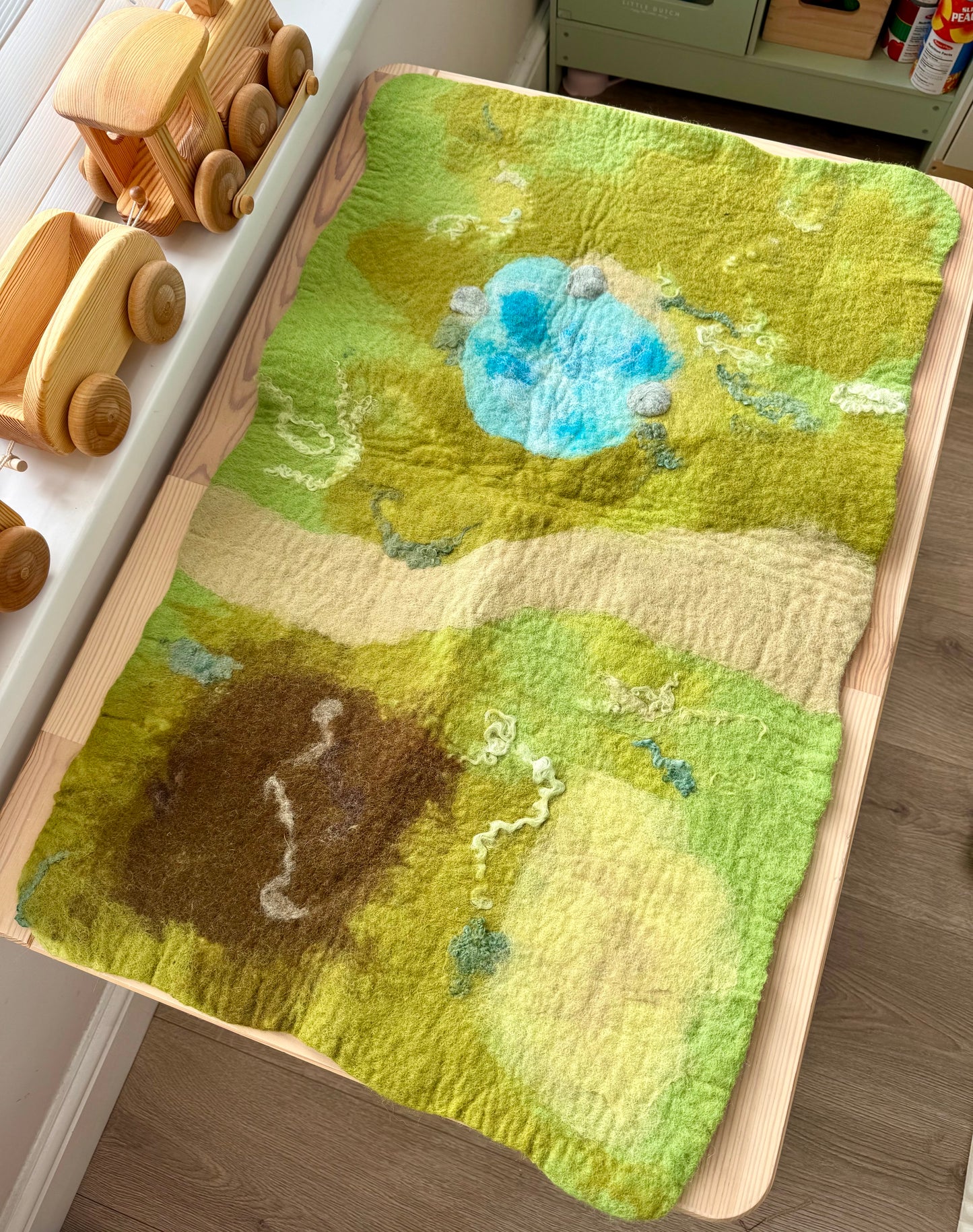 Extra large felt farm play mat
