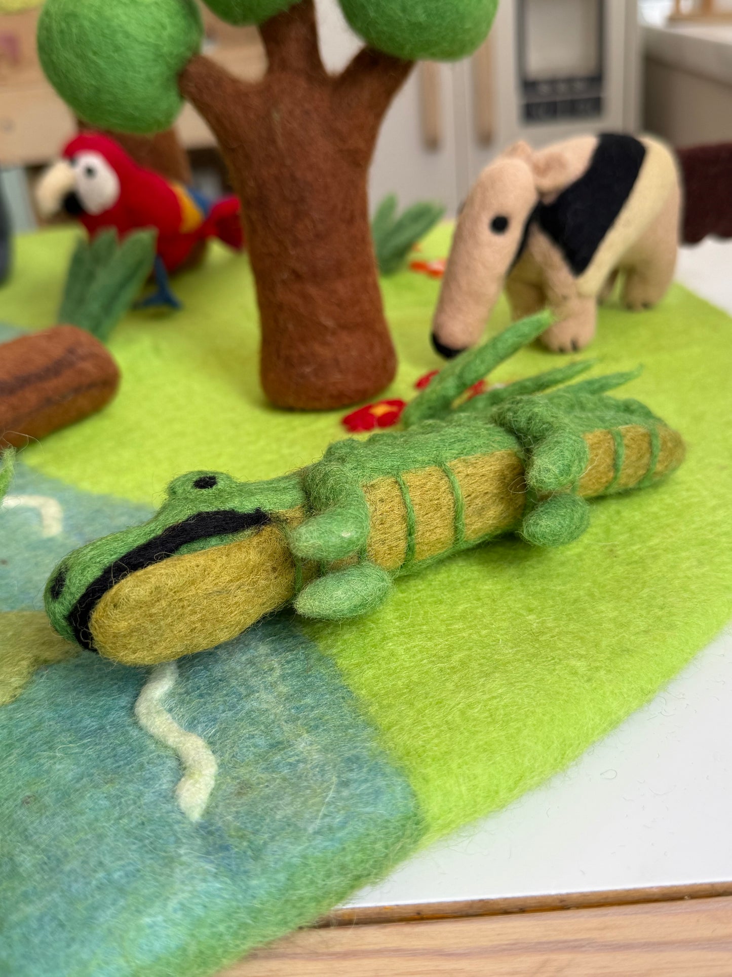 Felt crocodile jungle animal
