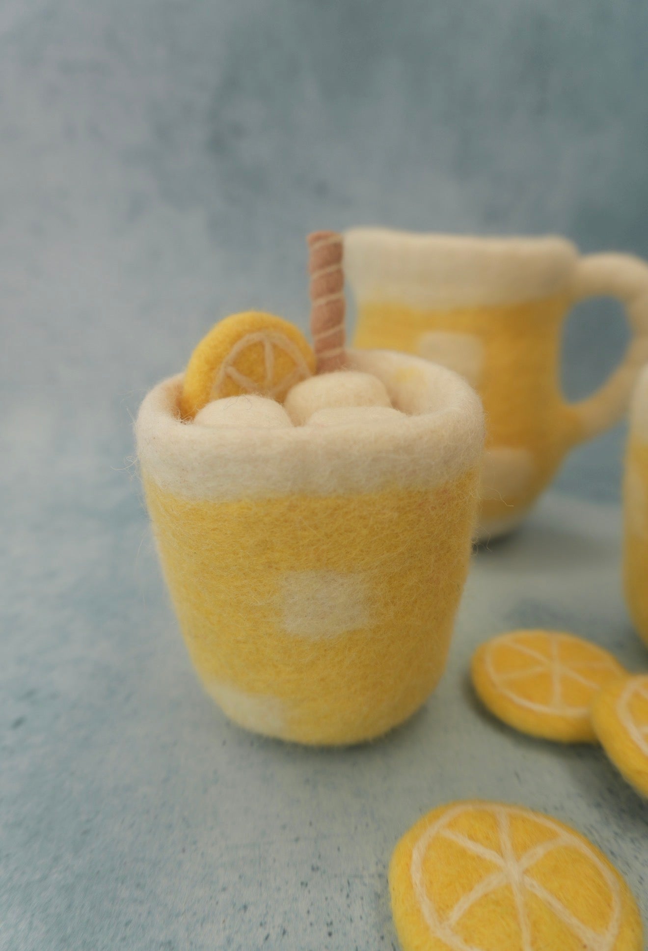 Felt Lemonade jug and cup set
