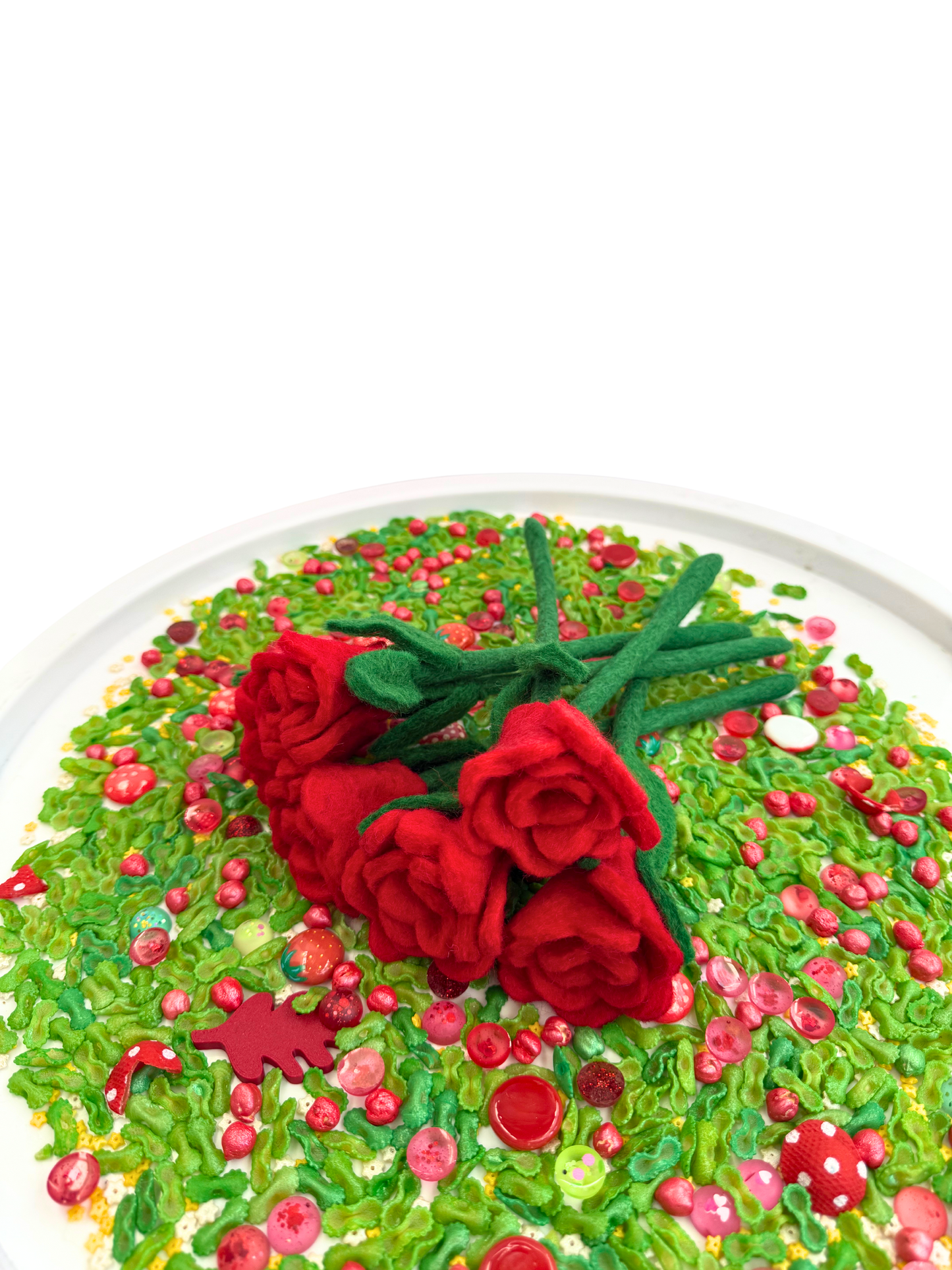 Red felt rose
