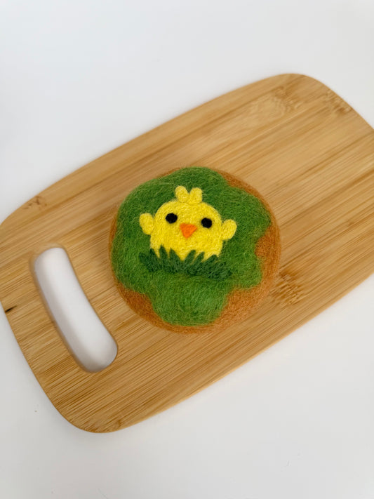 Felt chick donut play food