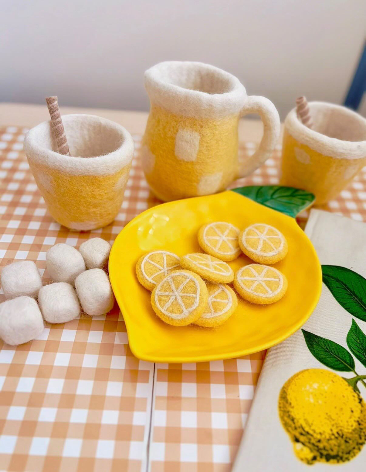 Felt Lemonade jug and cup set
