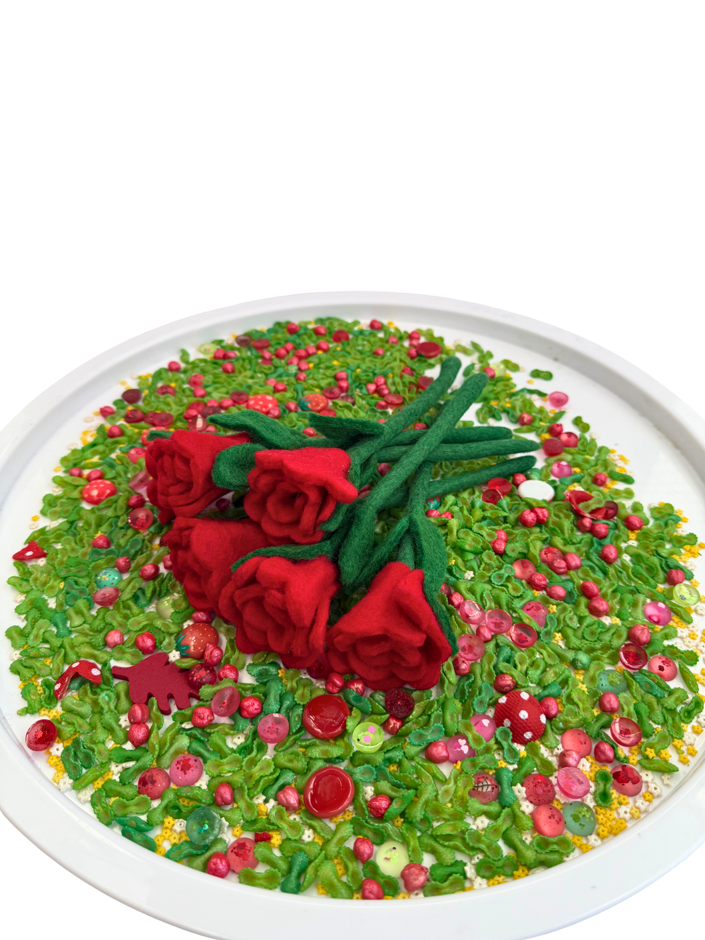 Red felt rose