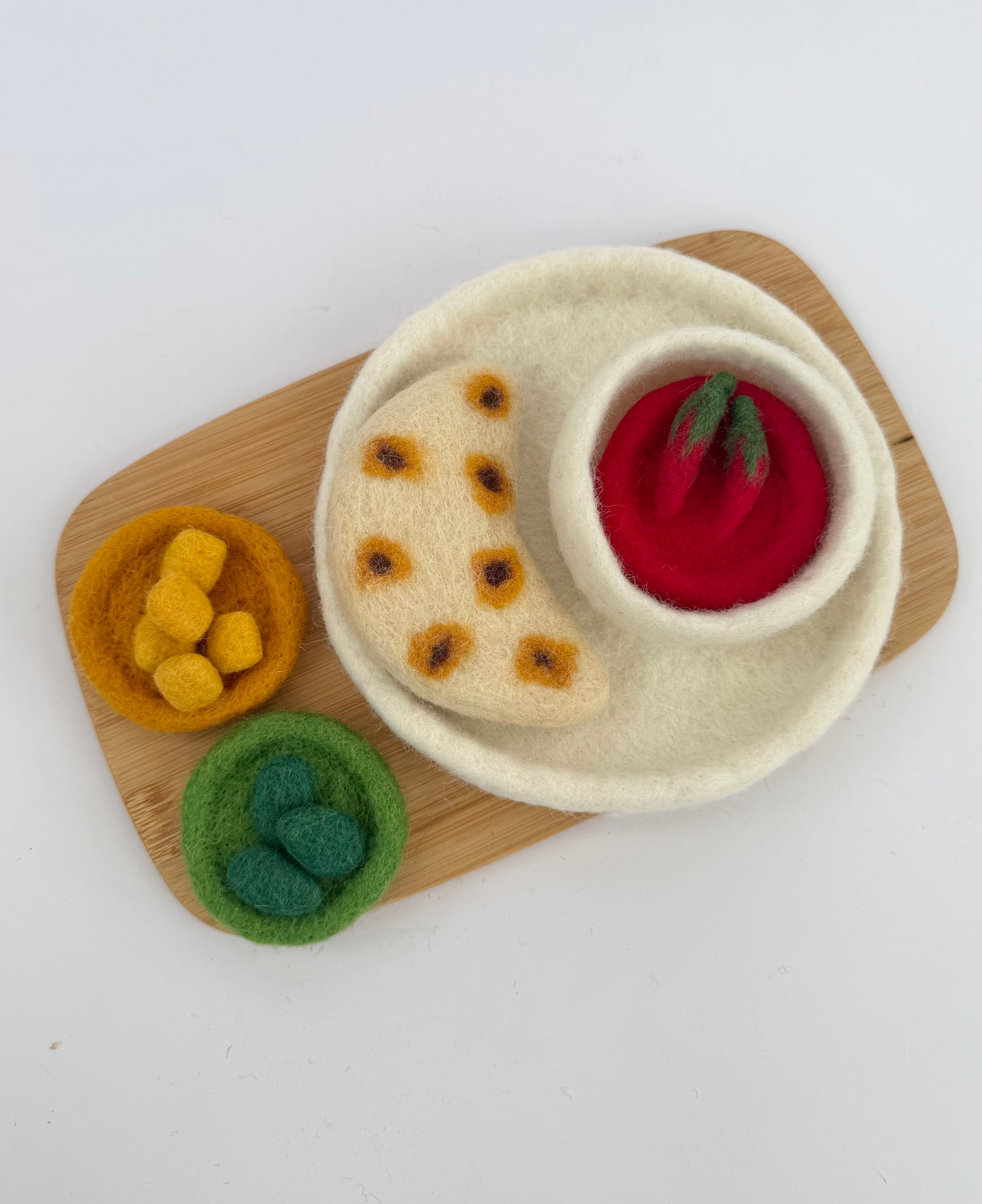 Felt Curry and Naan bread Play food set