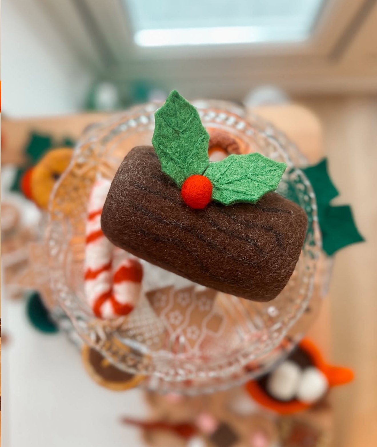 Christmas felt Yule log