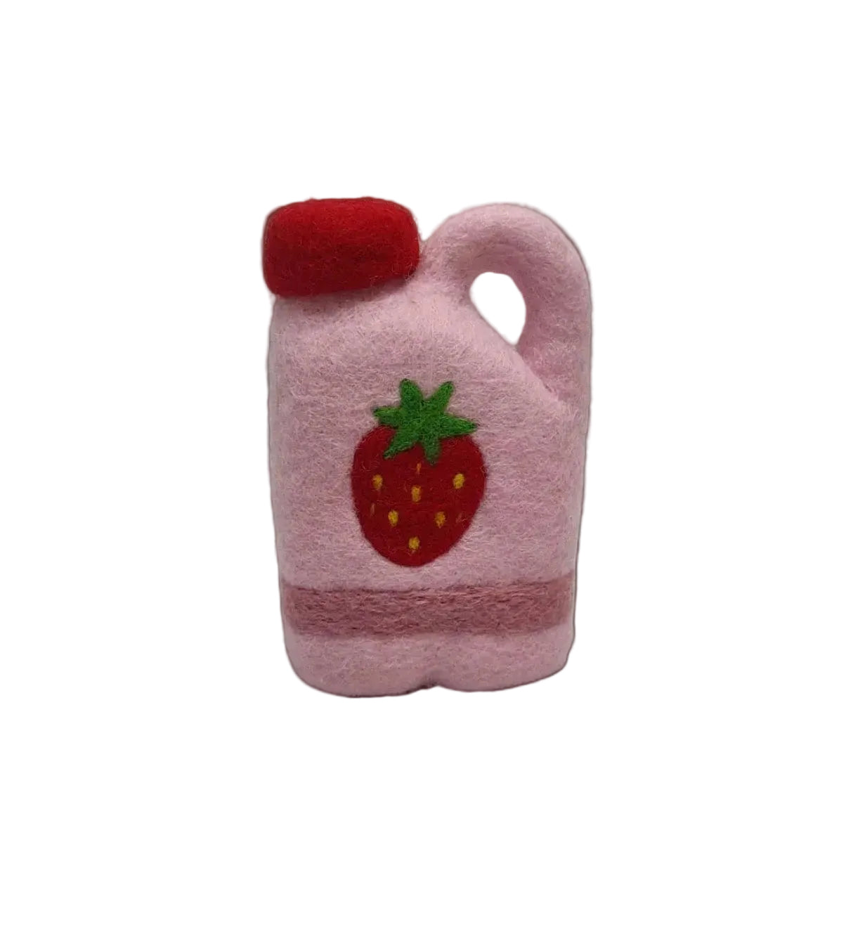Felt strawberry milk carton play food