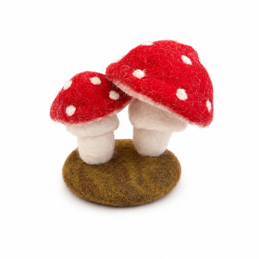 Felt Fly Agaric Toadstool Pair