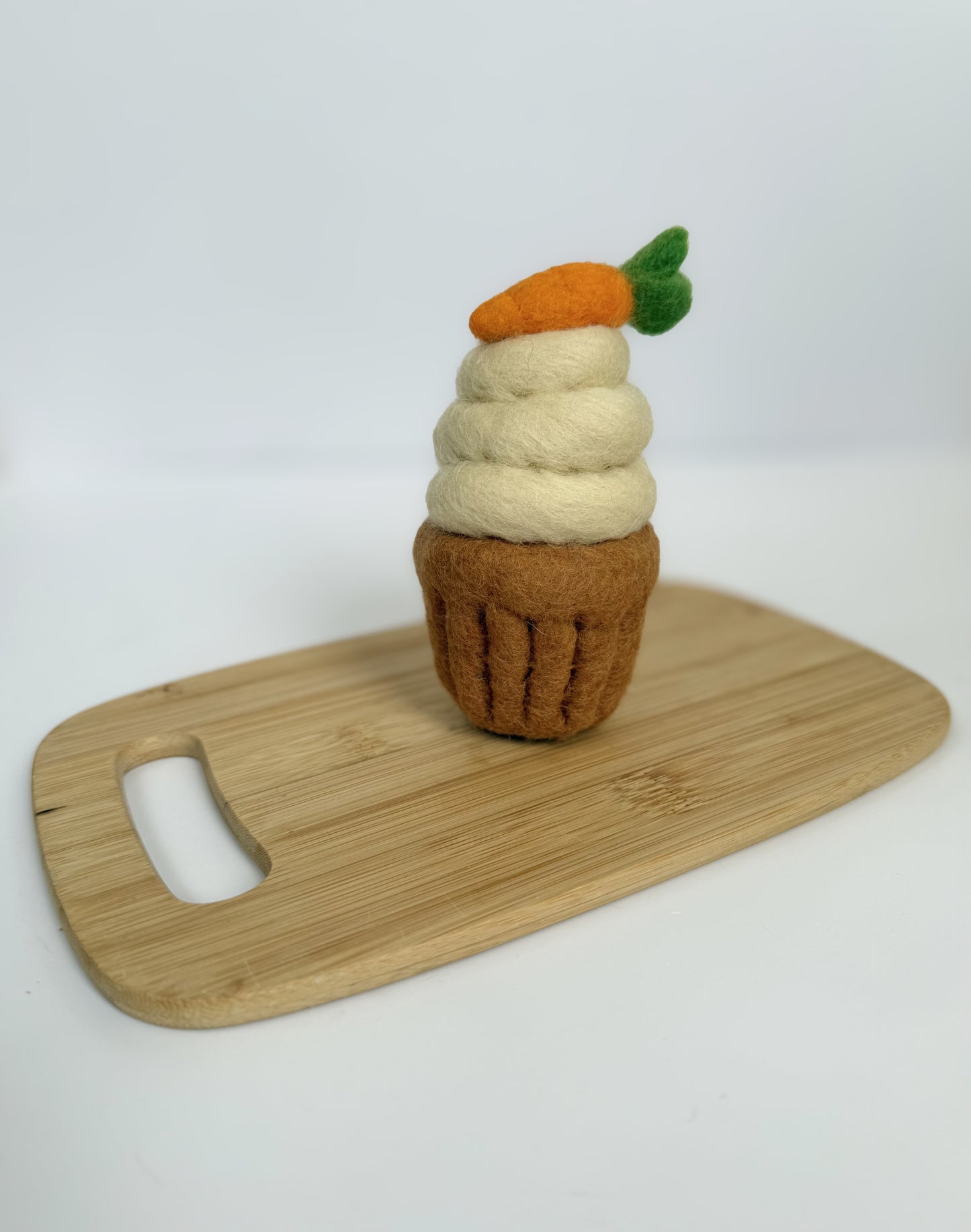 Felt Carrot cup cake play food