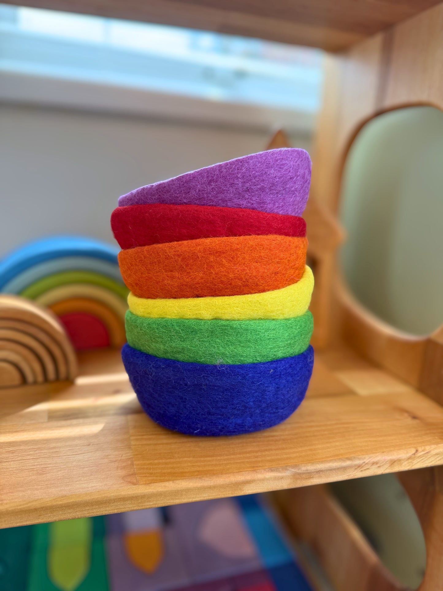 Rainbow stacking bowls