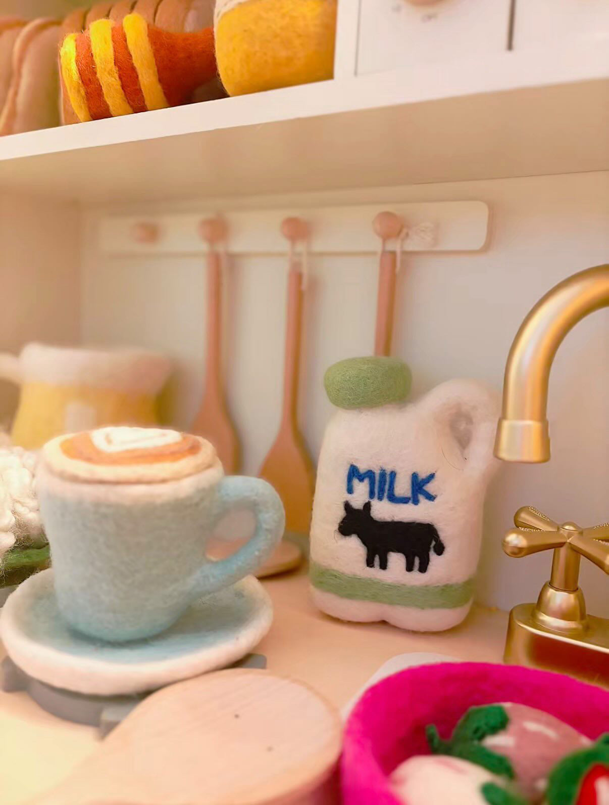 Milk carton felt play food