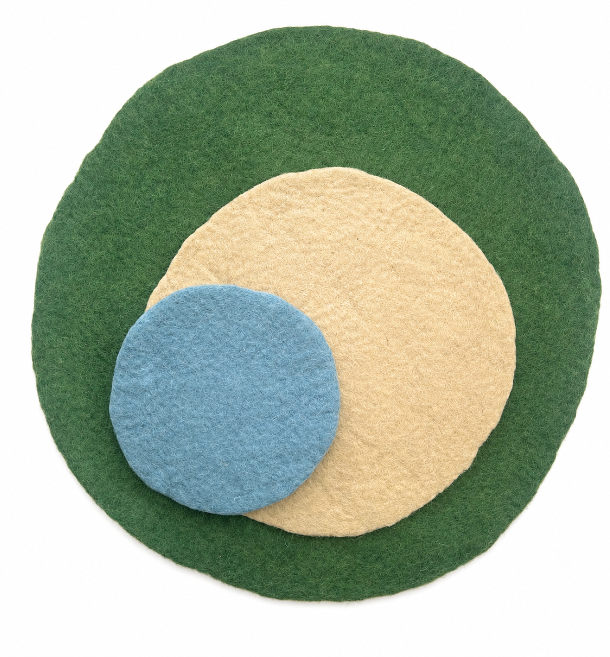 Open ended felt mats Grass/sand/water