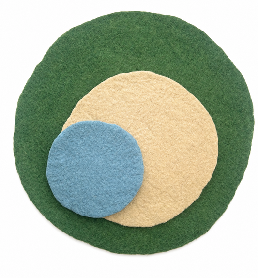 Open ended felt mats Grass/sand/water