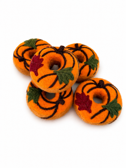 Felt autumn pumpkin donut