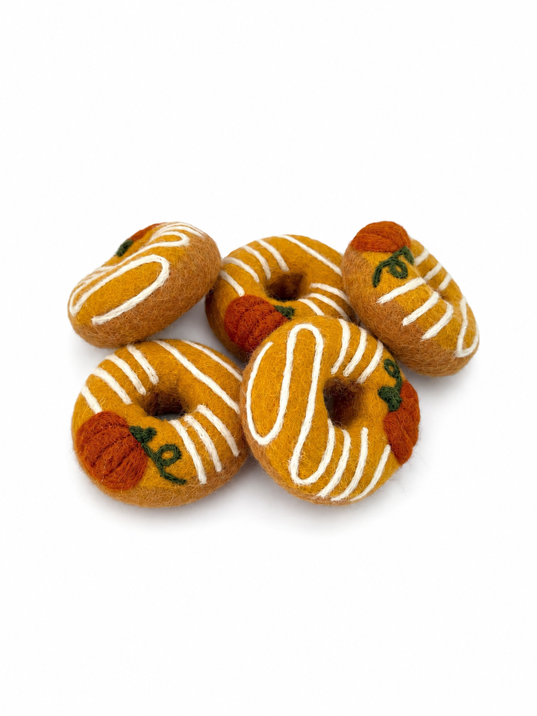 Felt pumpkin drizzle donut