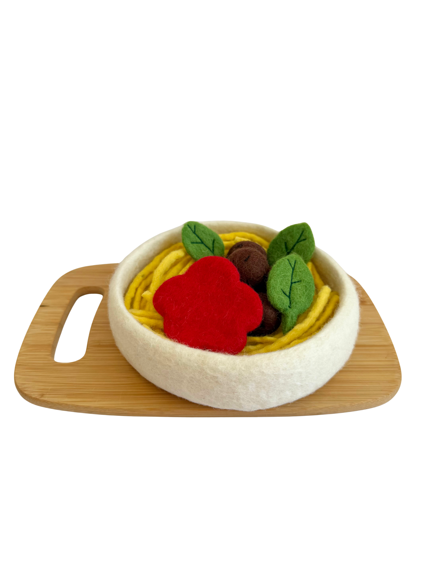 Felt spaghetti and meat balls