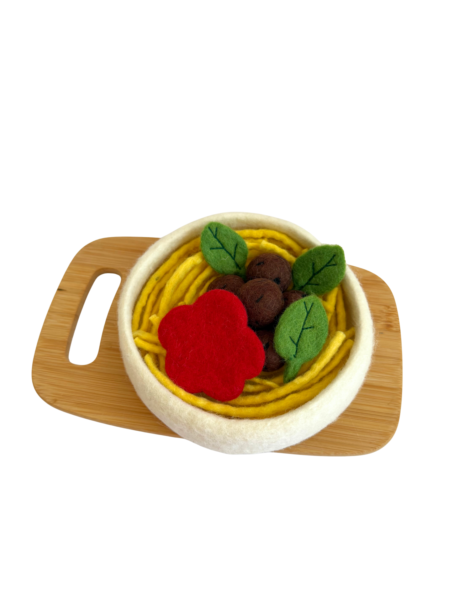 Felt spaghetti and meat balls