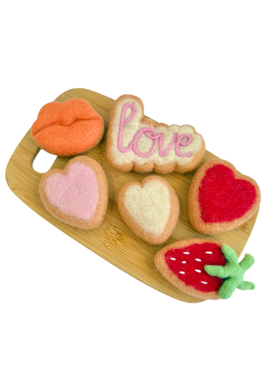 Felt Valentines cookies set