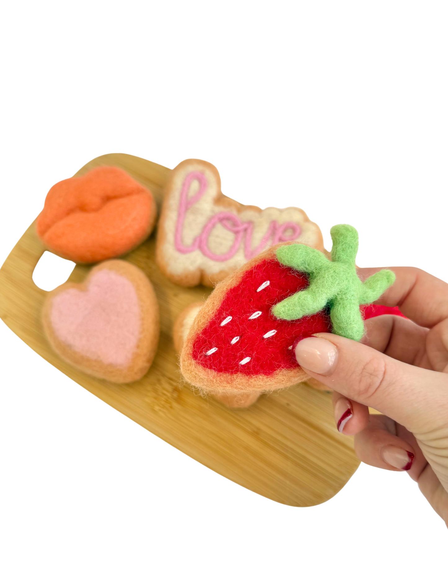 Felt Valentines cookies set