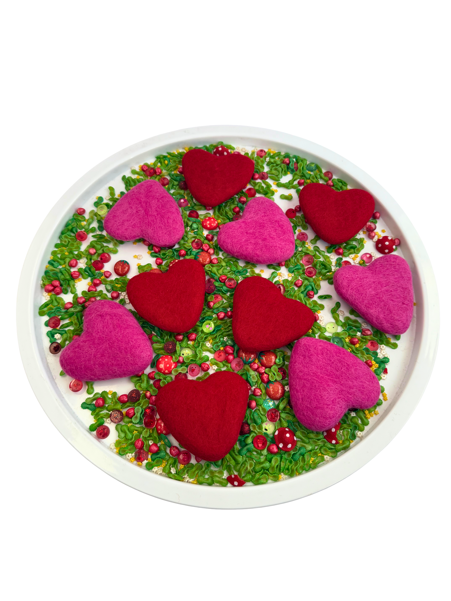Large felt hearts