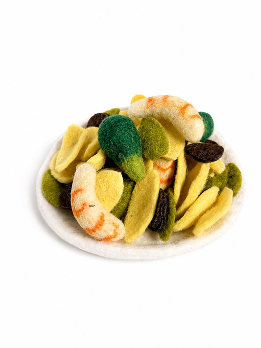 Felt prawn pesto pasta play set